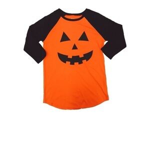 Halloween Jack O Lantern Pumpkin Shirt Orange and Black Size Medium